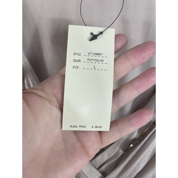 VERTIGO PARIS Dress Mini V Neck Beads Sleeveless Women Large NEW Sexy Party - Picture 5 of 6